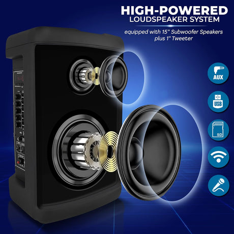 Altavoz portátil Bluetooth PA PYLE-PRO PPHP1547B