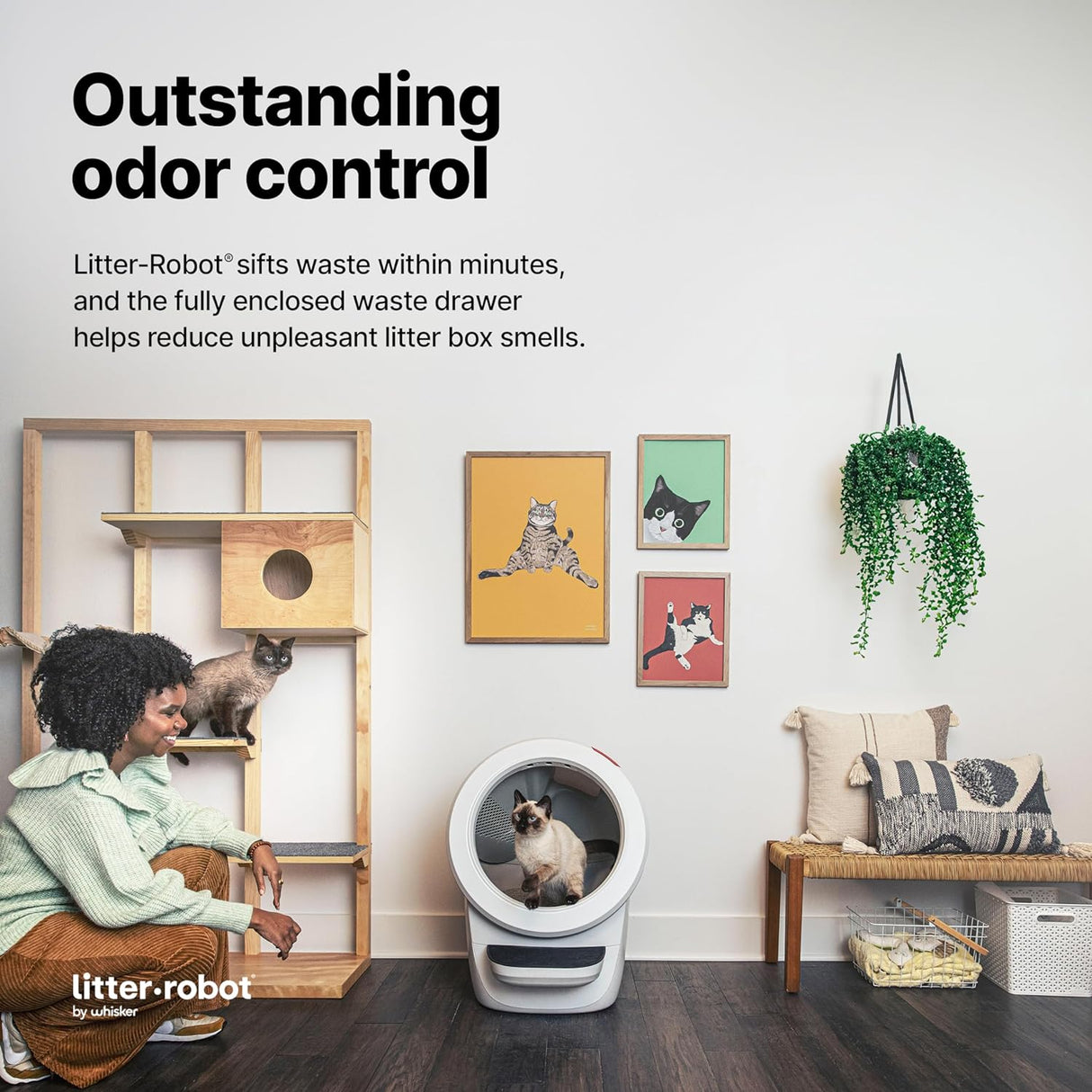 Litter-Robot 4 Bundle de Whisker: 6 Refills, 50 Fundas, Ramp