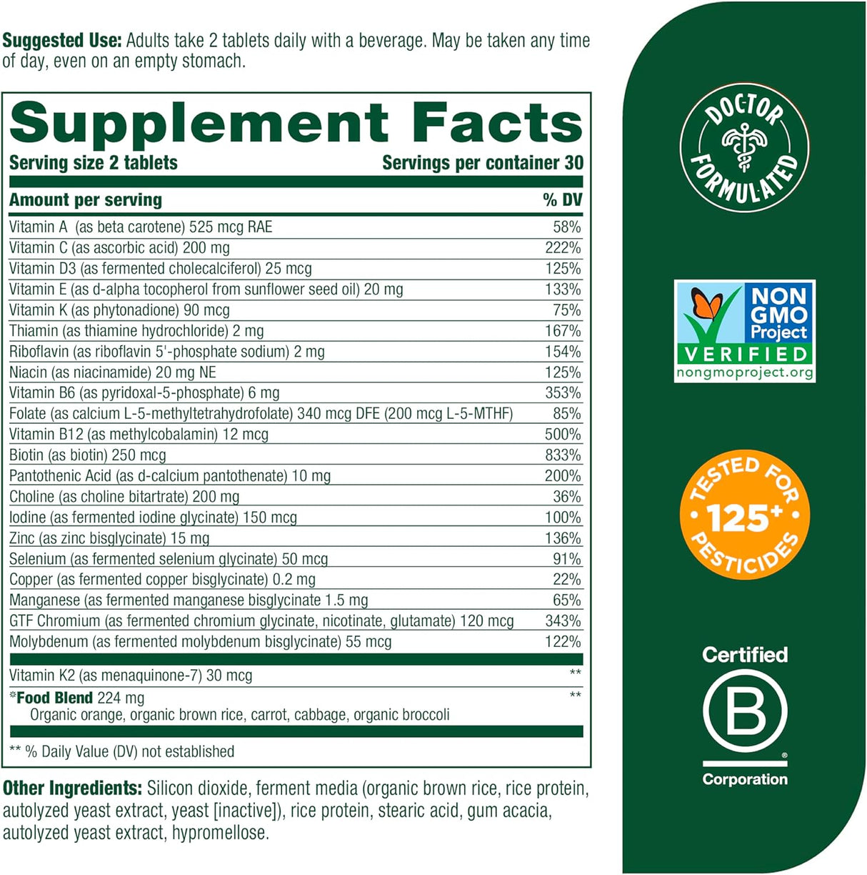 Suplemento Vitaminas MegaFood Multi  para mujeres 60 und