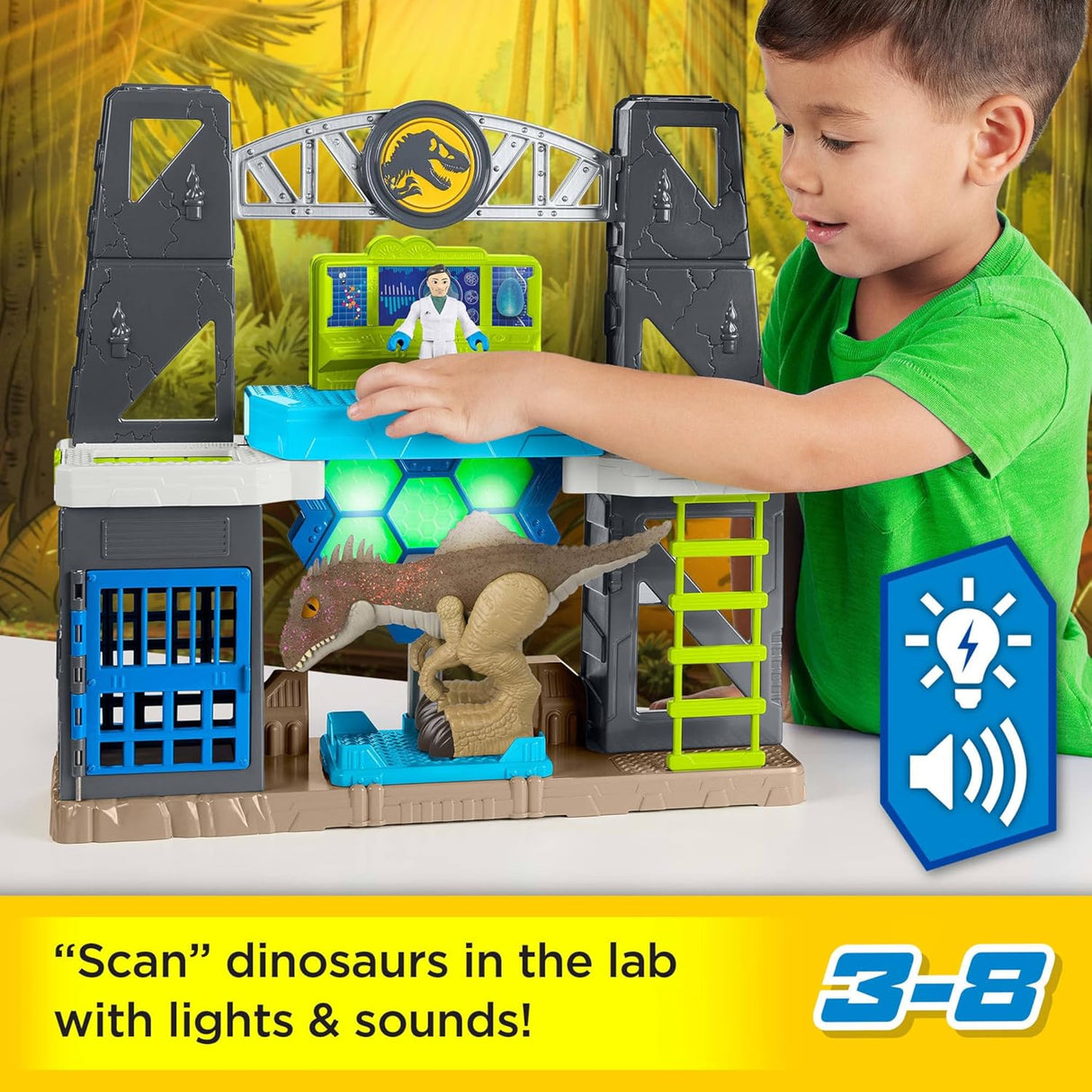 Juguete Dino Imaginext Jurassic World con luces y sonidos