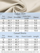Conjunto deportivo, 2 piezas para hombre, camisa cubana