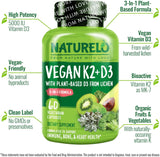 NATURELO Vitamina D3 K2 Vegana 60 Cápsulas