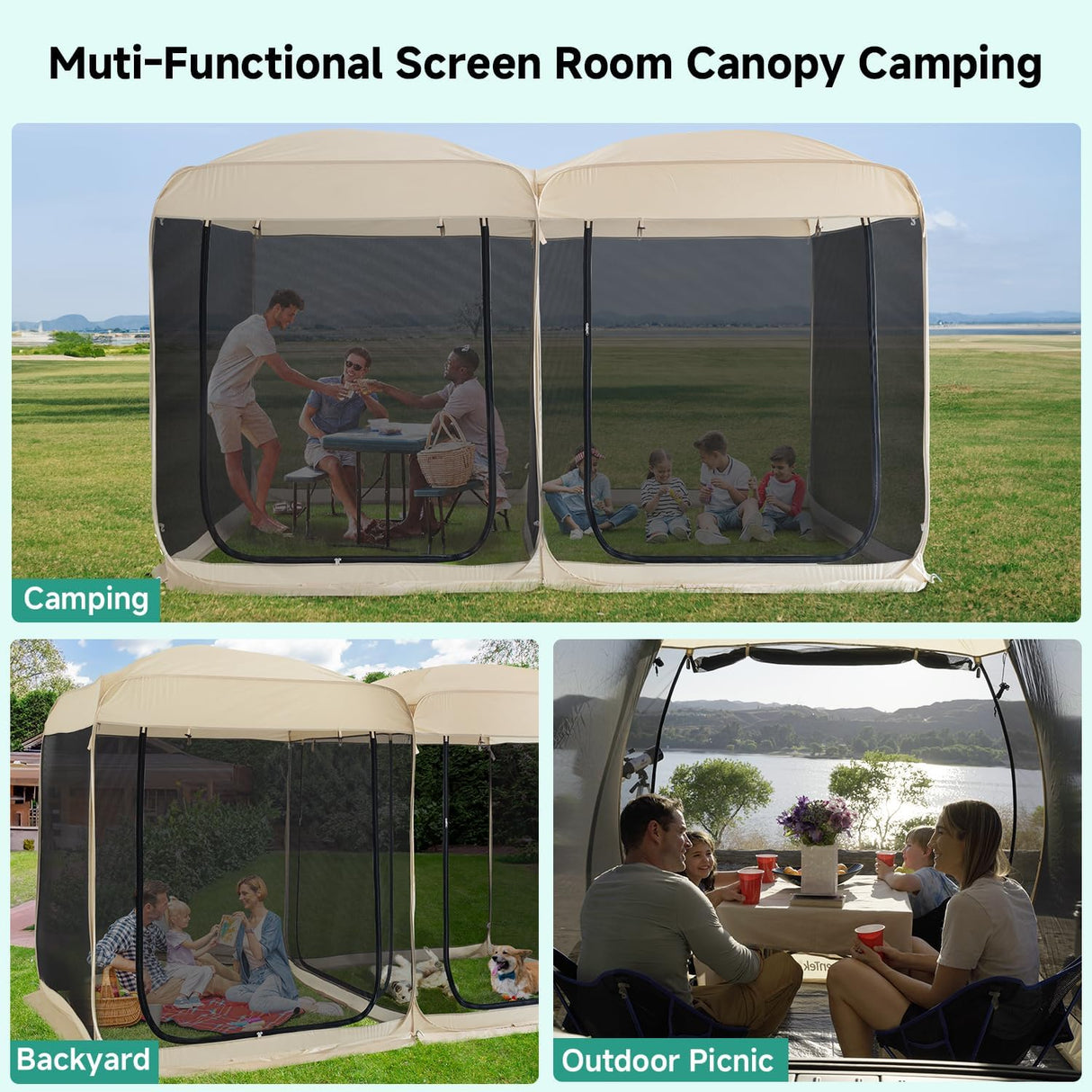 Tienda de Pantalla Alvantor 2 en 1, Carpa Pop Up 12' x 7.5