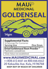 Suplemento Polvo de raíz Goldenseal 0.49 oz 1/2 onza