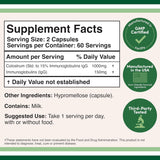 Suplemento de Calostro 120 Cápsulas Double Wood 1000mg IgG 15%