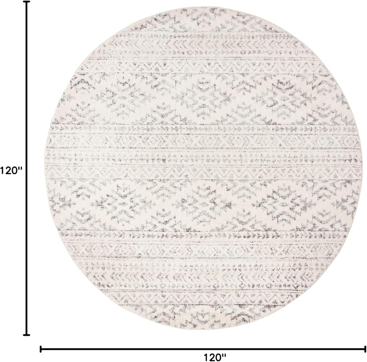 Alfombra Área Redonda 10' Marroquí Boho Tribal TUL272A