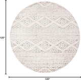 Alfombra Área Redonda 10' Marroquí Boho Tribal TUL272A