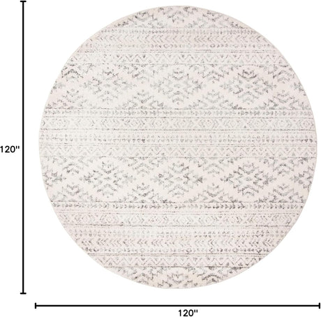 Alfombra Área Redonda 10' Marroquí Boho Tribal TUL272A
