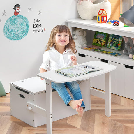 Juego de mesa y silla para niños con asa integrada