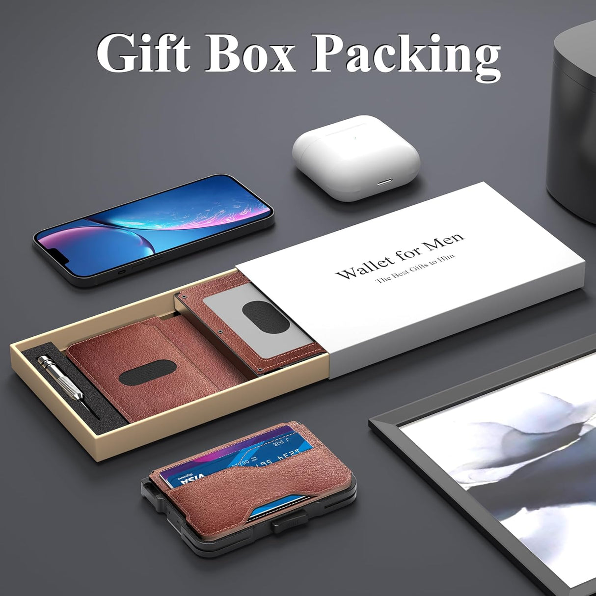 Tarjetero para Hombre, RFID, Ecológico, con Clip y Bifold