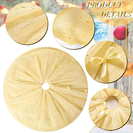 Falda para Árbol de Navidad, doble capa, 48 pulgadas, brillos