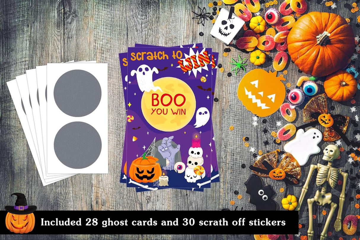 Tarjetas Rasca y Gana Halloween para Niños y Adultos