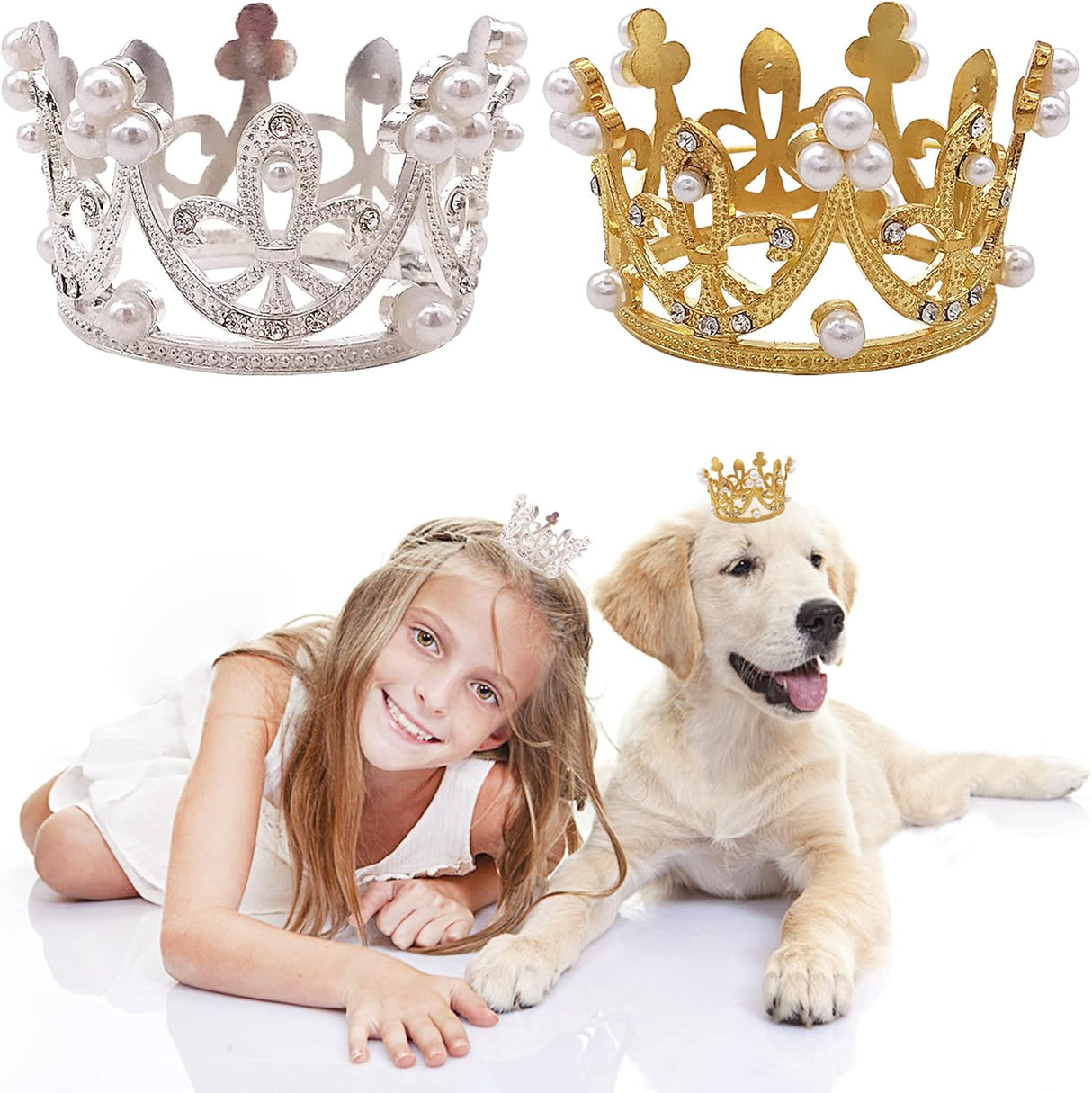 Disfraces 2 piezas de corona para perros pequeños talla S