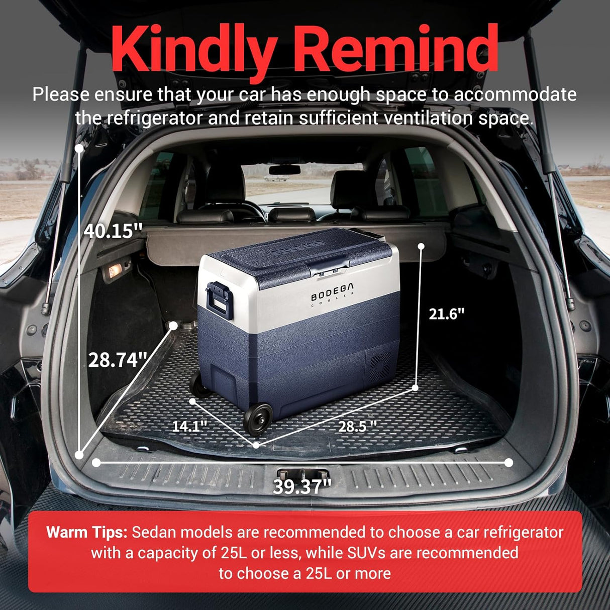 Refrigerador portáti para el auto y control por aplicación