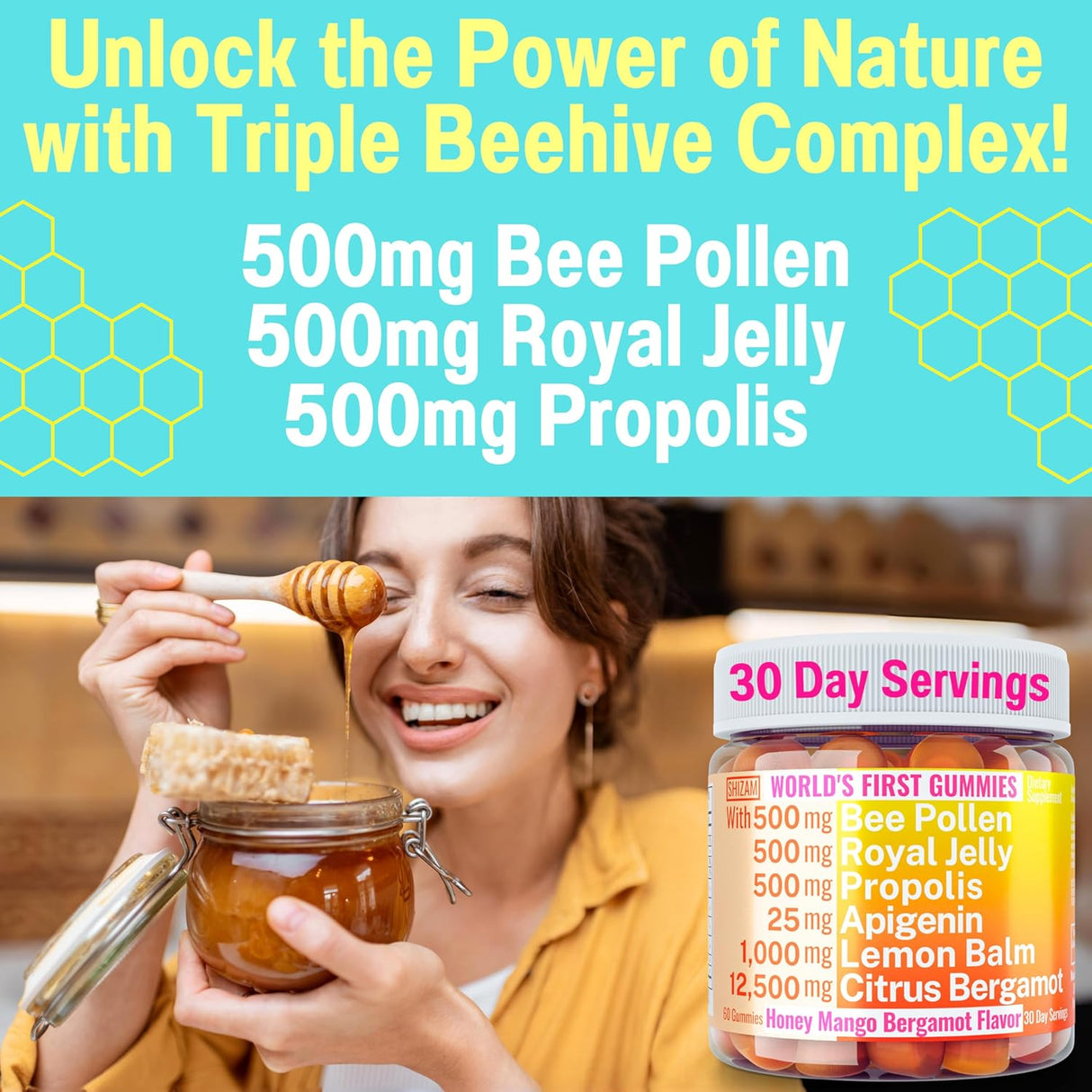 Polen de abeja Apigenina Citrus Bergamota con propóleo
