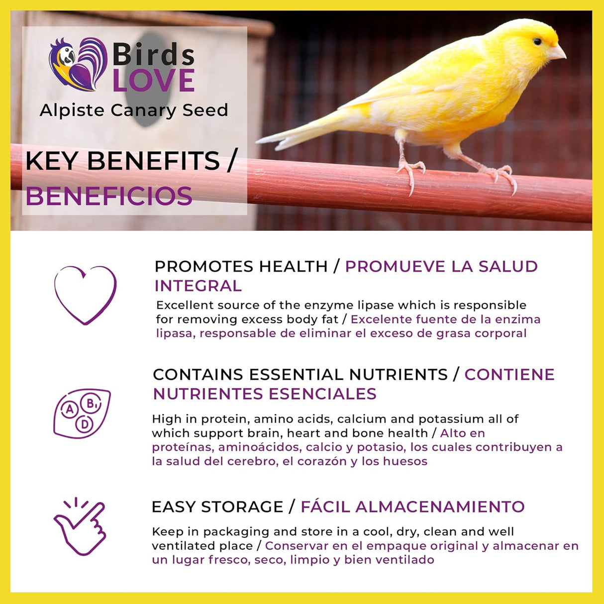 Birds LOVE Alpiste - limpieza para canarios y pájaros pinzon