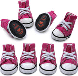 Botas, zapatillas y zapatos deportivos de lona para cachorros de abcGoodefg, zapatos casuales no deslizantes para exteriores, suela de goma y tela interna de algodón suave, Rosado