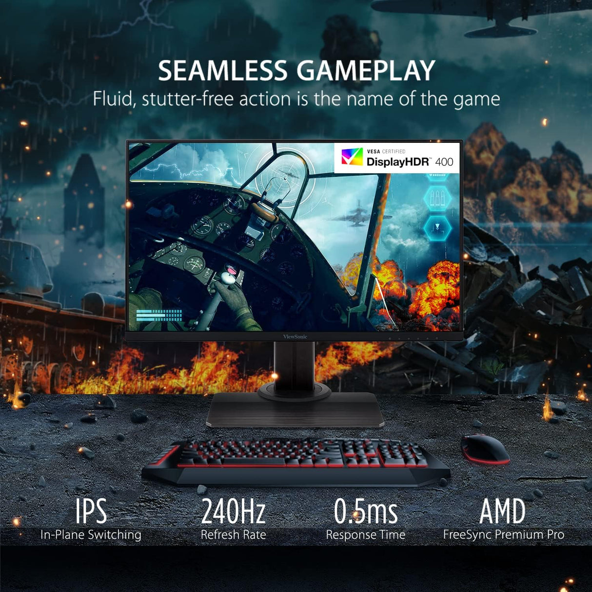 Monitor para juegos 24 pulgadas 1080p ViewSonic OMNI XG2431