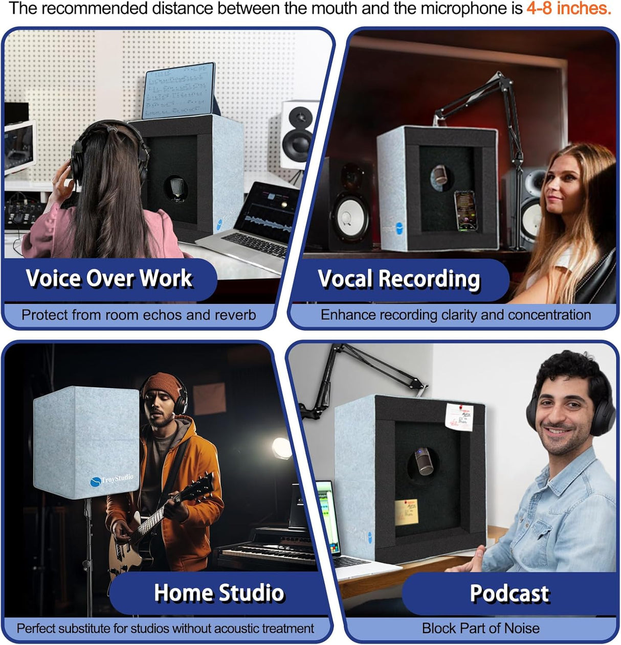 Cabina Vocal Portátil TroyStudio con Aislante Acústico
