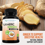 Cúrcuma con Jengibre y BioPerine, 95% Curcuminoides, Cápsulas Veganas