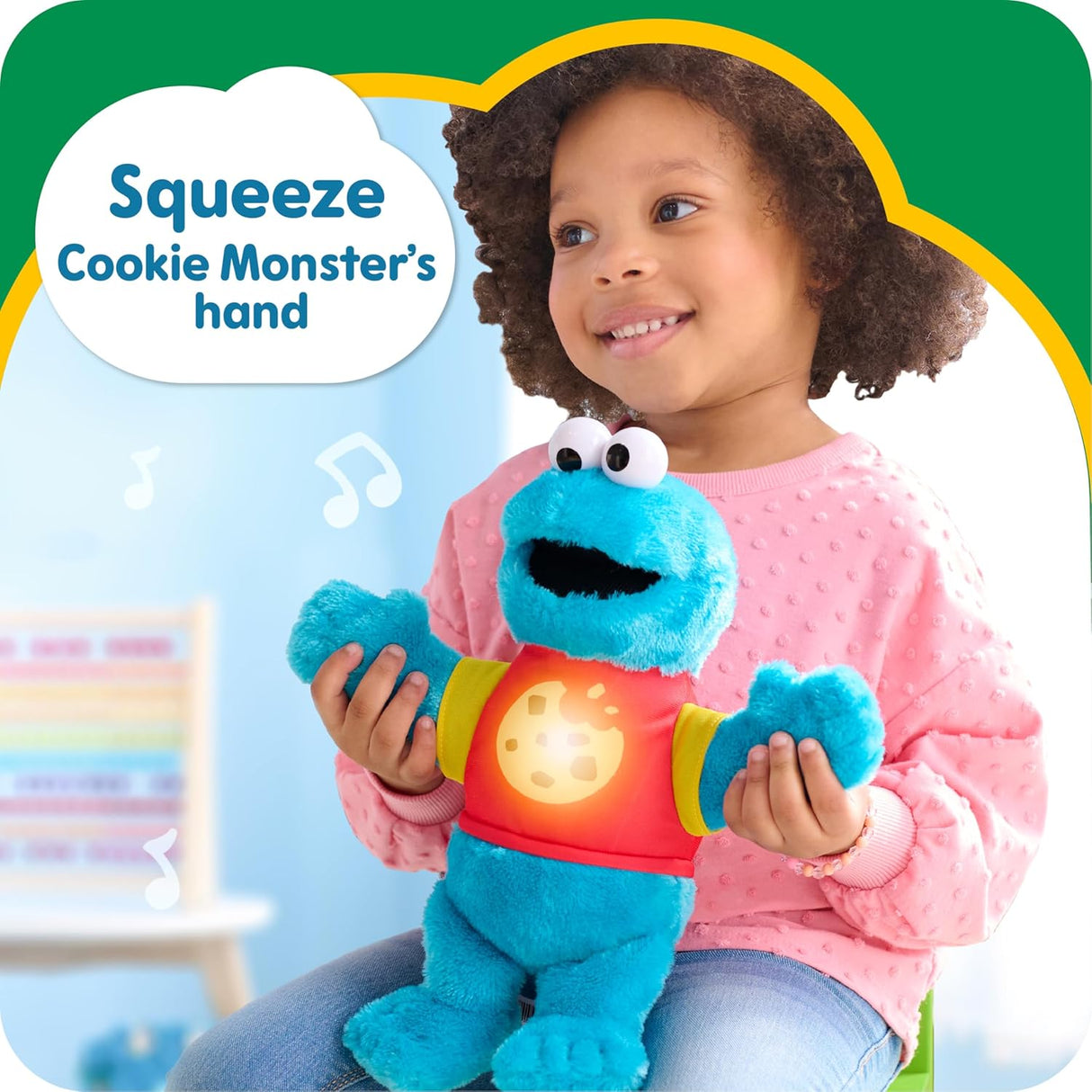 Peluche Cookie Monster 33 cm, Just Play, relleno reciclado, 18+ meses