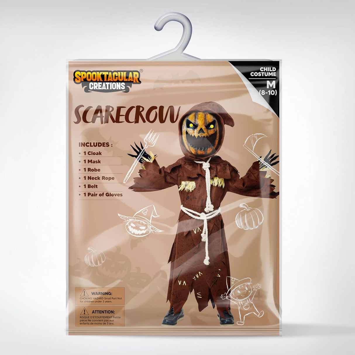 Disfraz de Espantapájaros para Niños, Spooktacular Creations