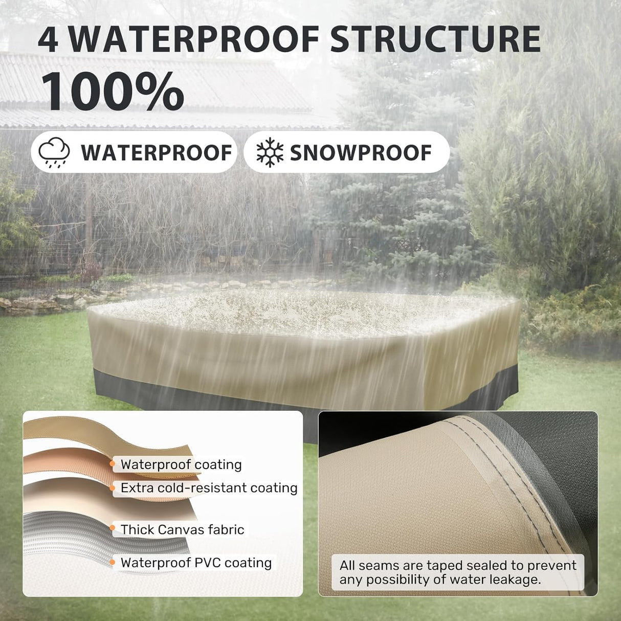 Fundas impermeables para muebles de patio, resistentes para el invierno, 110 x 84 x 28 pulgadas, fundas grandes para mesa de comedor y silla, anti-UV, uso general, fundas para sofá seccional exterior