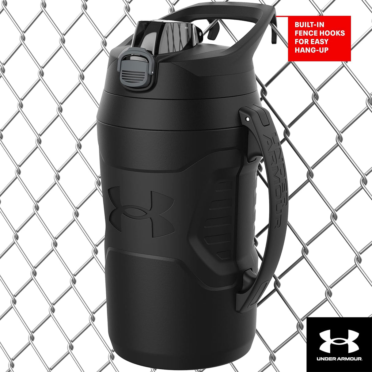 Under Armour, Playmaker Jug - Botella deportiva de agua con asa, aislamiento de espuma y resistente a fugas, 64 onzas y 32 onzas