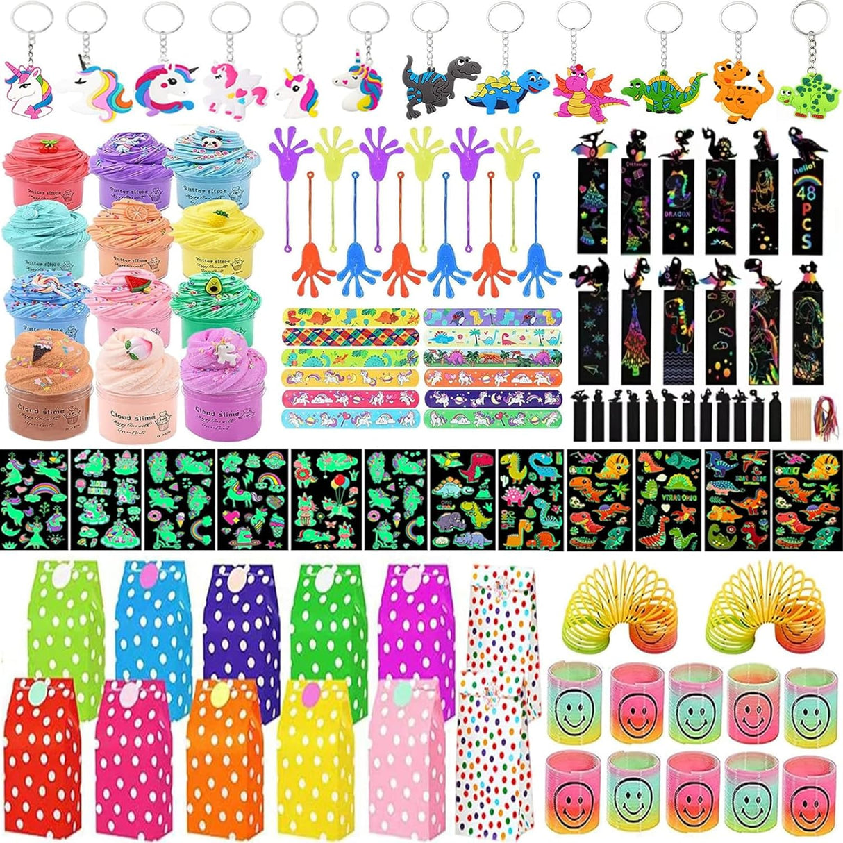 Favors para Fiesta con Slime, Unicornios, Dinosaurios y Más