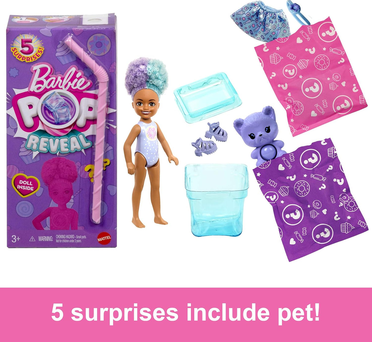 Barbie Chelsea Pop Reveal Set, Sorpresas y Cambio de Color