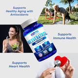 Suplemento  Vitamins Resveratrol 1000 mg  180 cápsulas