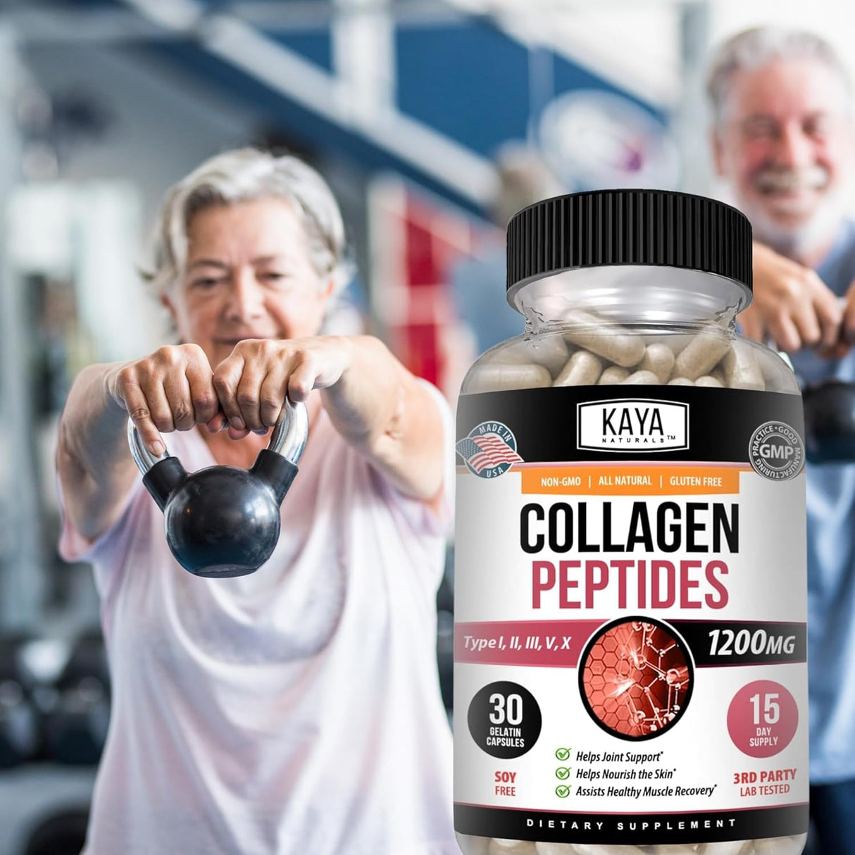 Kaya Naturals Colágeno Multi para cabello y piel 30 caps
