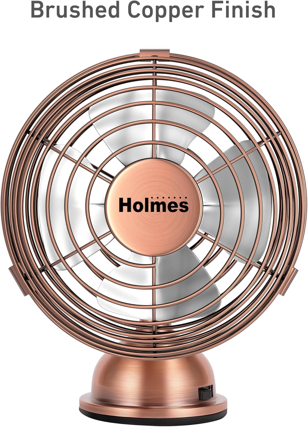 HOLMES Ventilador de Escritorio Mini USB, 4 Aspas, 100° Tilt