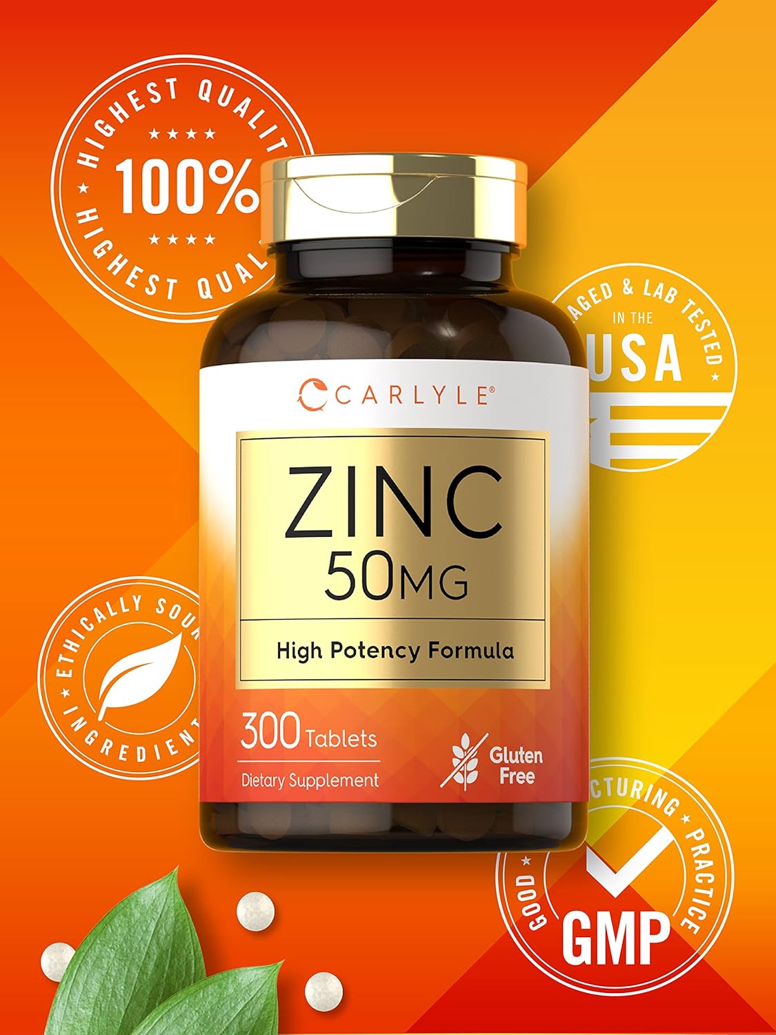 Suplementos Zinc 50mg   300 comprimidos  vegetariano