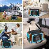 Transportador grande para 2 gatos, suave, colapsable, 23x13