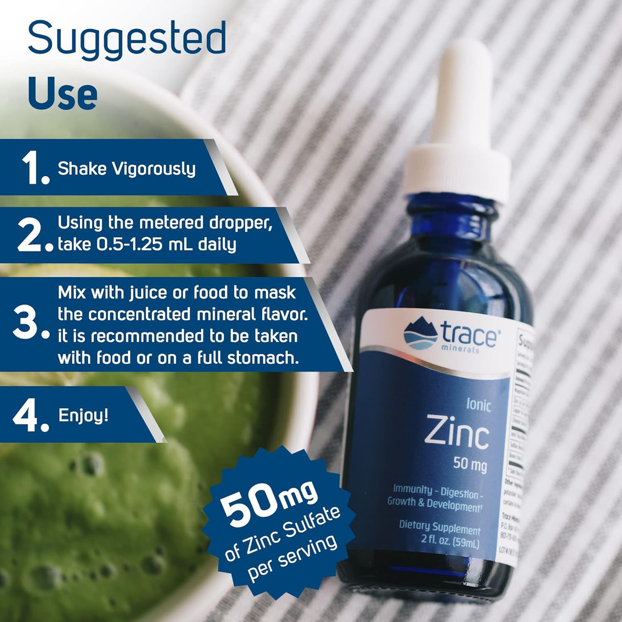 Suplementos Zinc iónico líquido con magnesio  50 mg