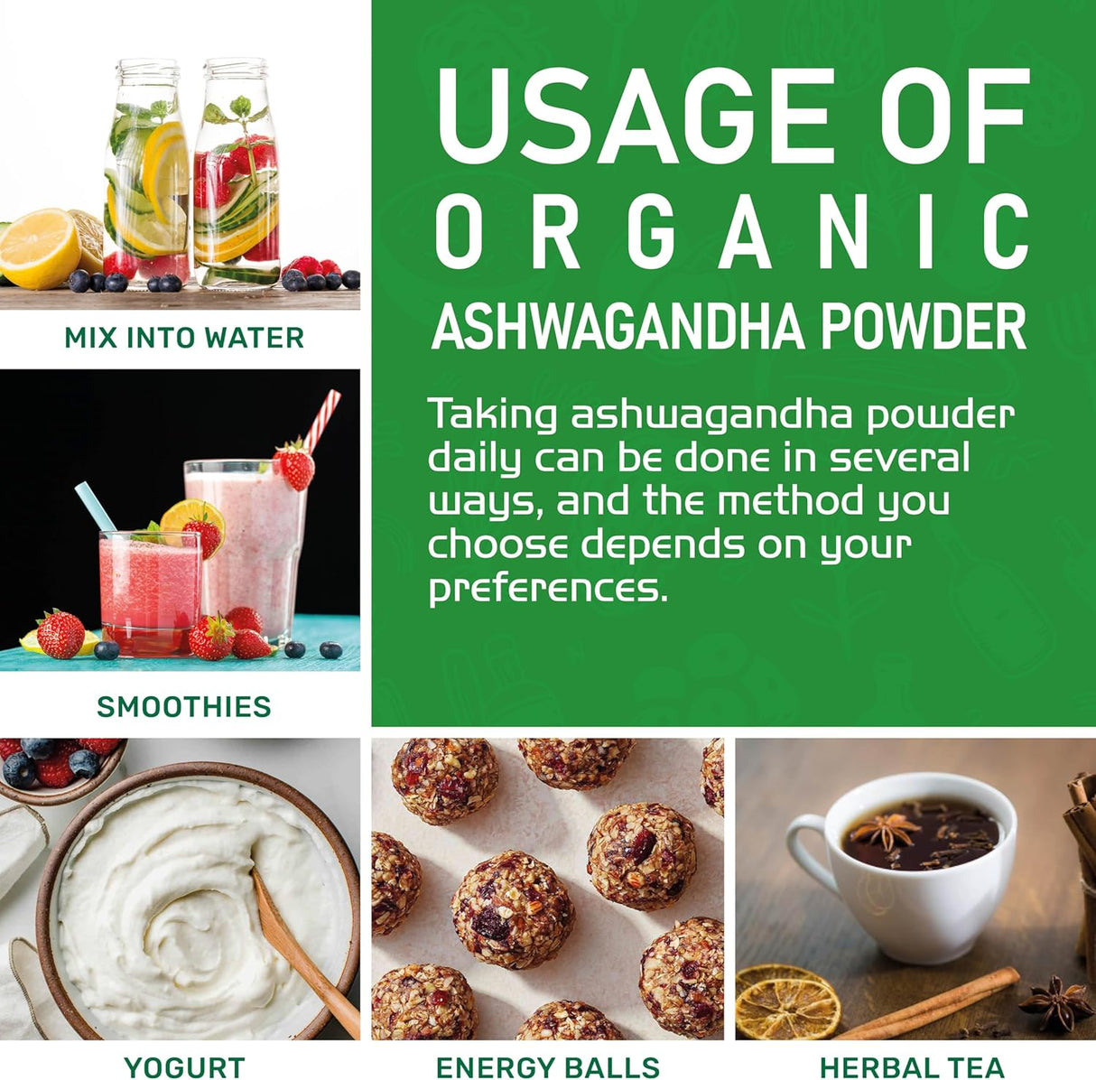Polvo de raíz de Ashwagandha 1.25 lb Jiva Organics - Puro, No GMO
