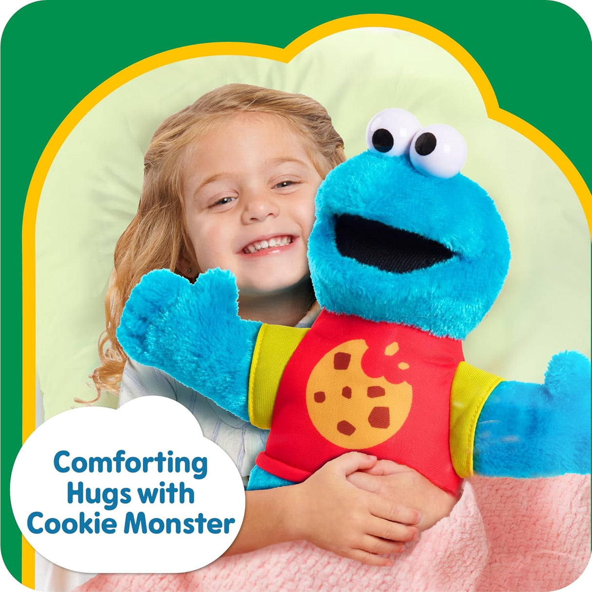 Peluche Cookie Monster 33 cm, Just Play, relleno reciclado, 18+ meses