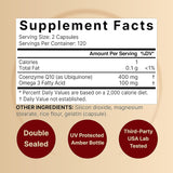 Suplemento CoQ10 400mg NatureBell, Omega 3, 240 Cápsulas