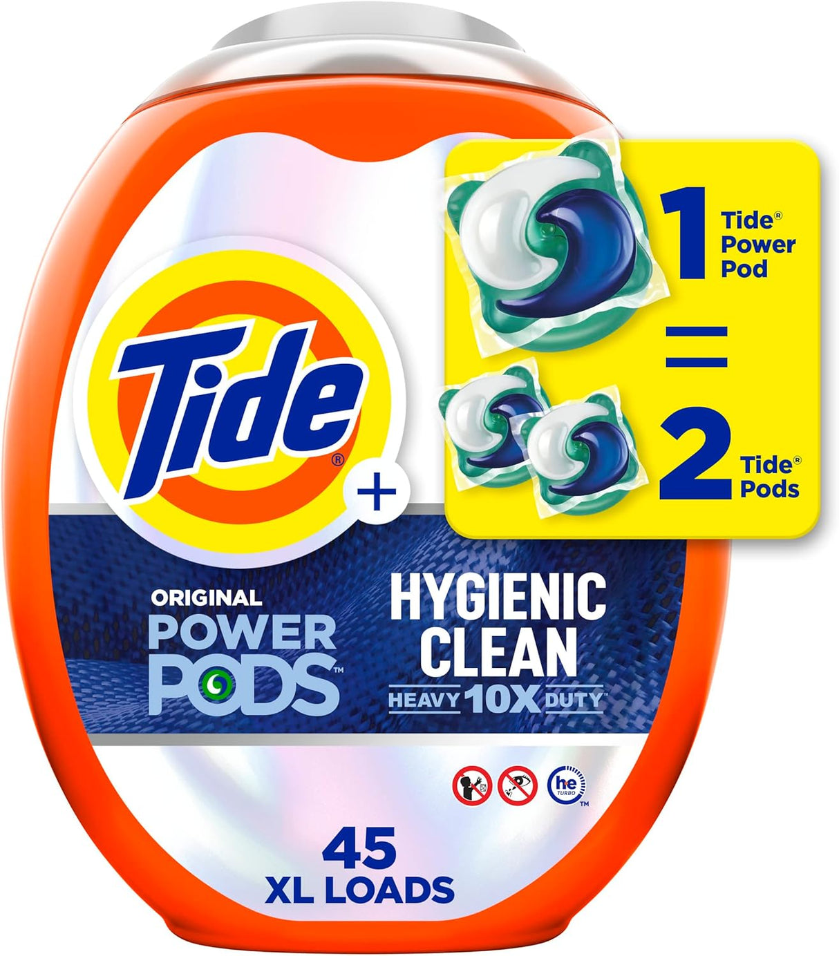 Detergente líquido higiénico para ropa resistente Tide Power