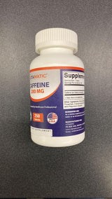 Píldoras de Cafeína Vitamatic 200mg, 250 Tabletas Vegetarianas