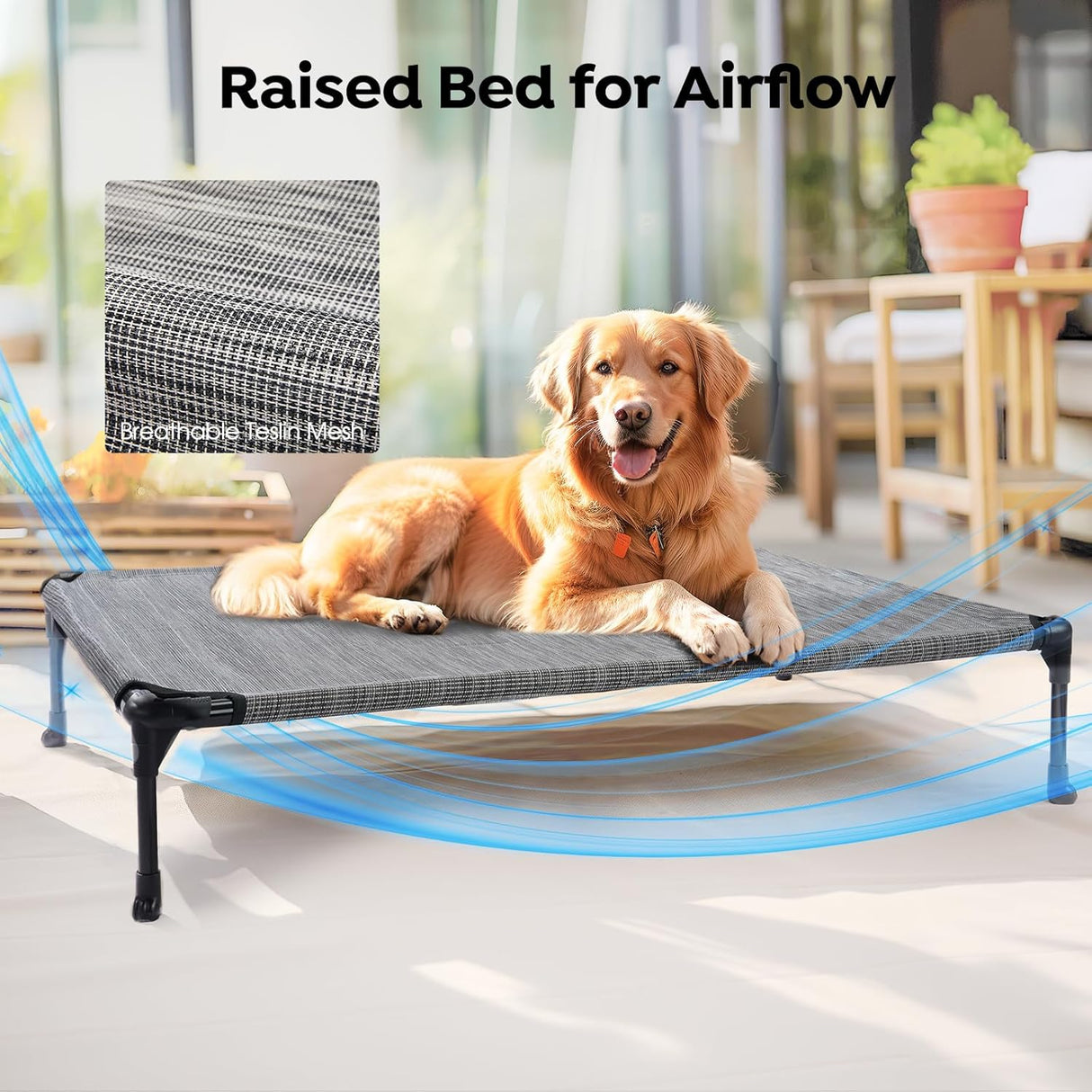 Cama Elevada Veehoo para Perros, Resistente y Lavable, CWC1803-L