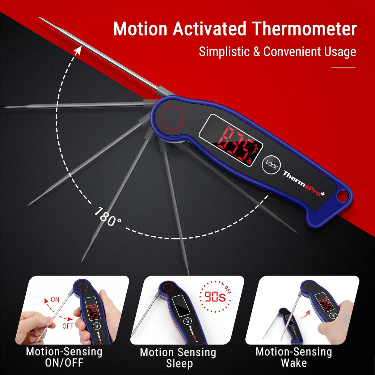 Termómetro de cocina ThermoPro TP19, digital, impermeable, rápido