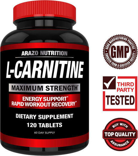 Suplemento L-carnitina, 120 tabletas con aminoácido