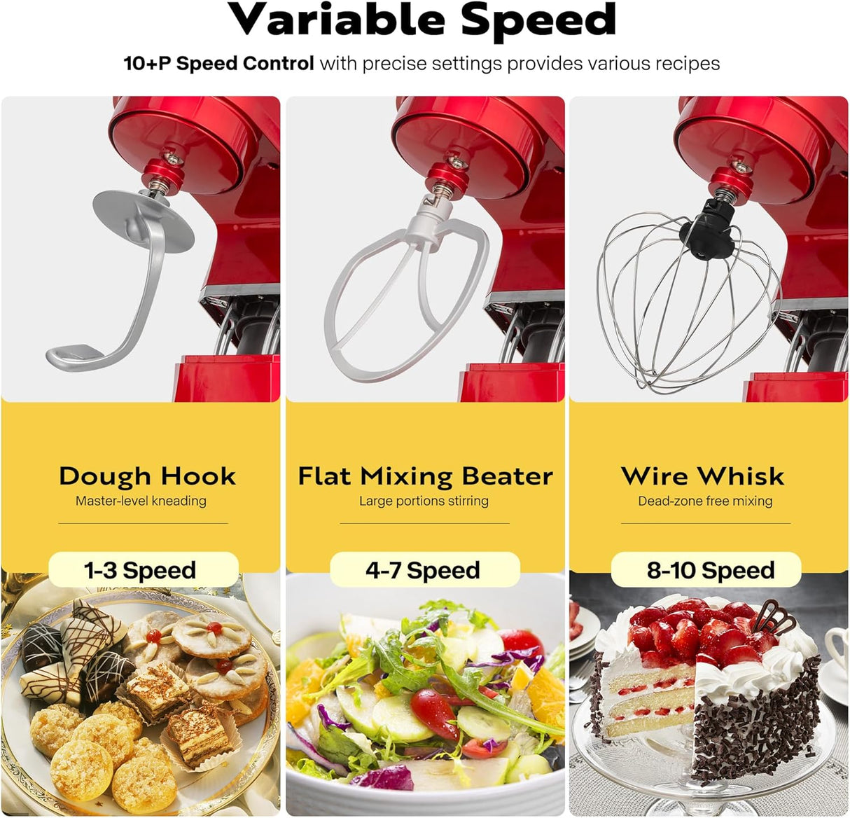 Batidora Multifuncional VIVOHOME 6 en 1 8.5QT 660W con Accesorios