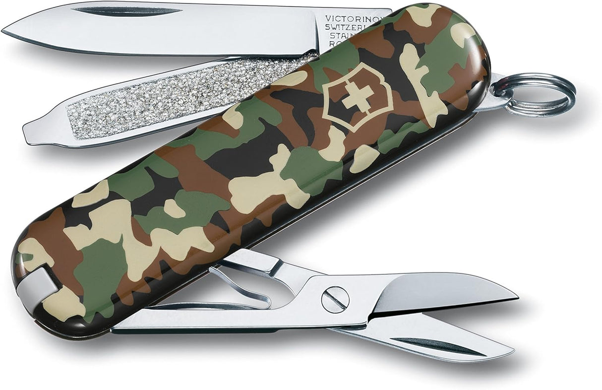 Navaja de bolsillo clásica SD de 7 funciones, camuflajeado