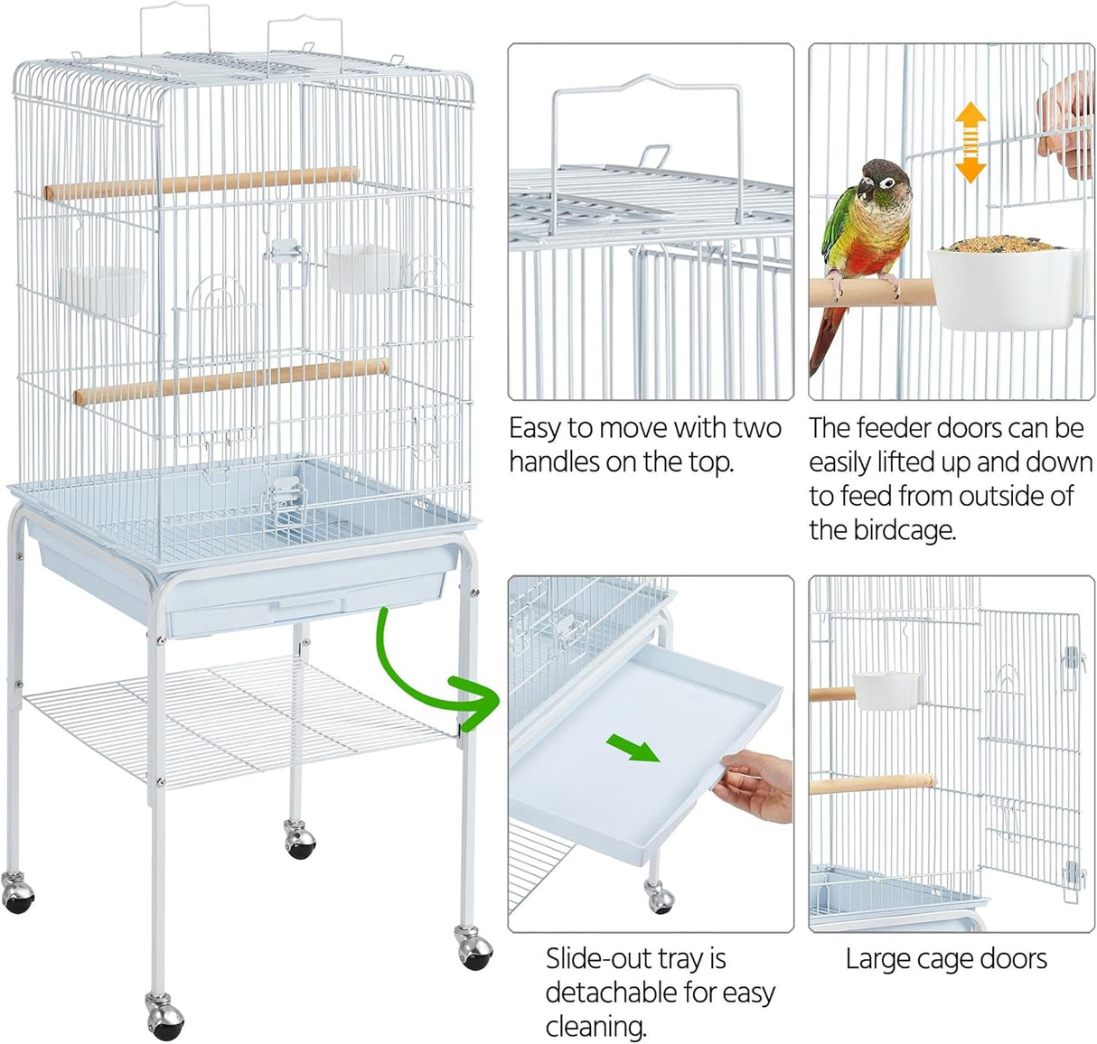 Jaulas de pájaros loros parte superior abierta Yaheetech Play