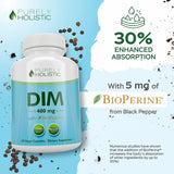 Suplemento 400mg Plus Bioperine  150 cápsulas veganas DIM