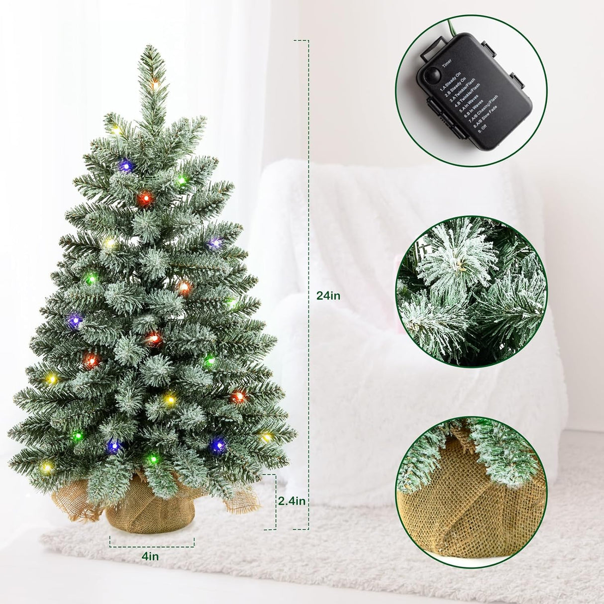Árboles de Navidad Miniatura Decorados con Luces LED F5