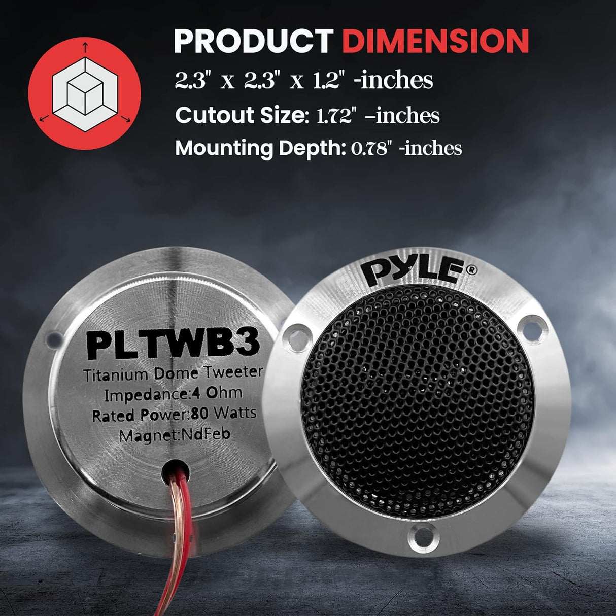 Parlantes de doble cúpula de titanio PYLE PLTWB3